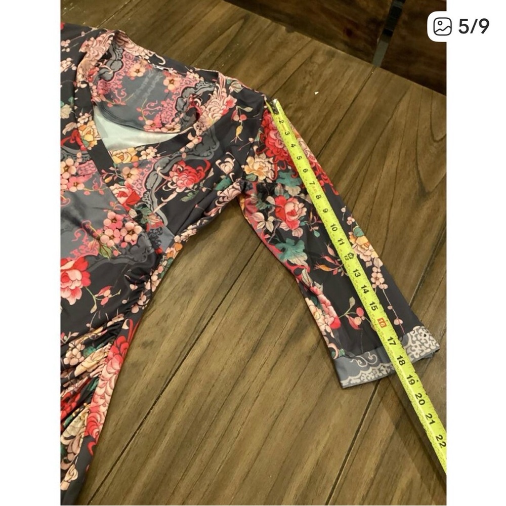 Johnny Was Floral faux Wrap Midi Dress - Picture 5 of 9